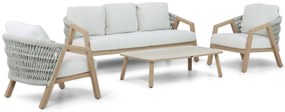 Stoel en Bank Loungeset 5 personen Aluminium Taupe Santika Furniture Santika