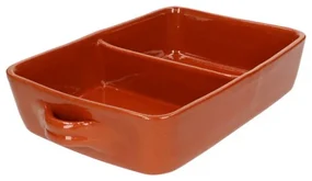Ovenschaal met twee vakken, terracotta, 24 x 33 cm