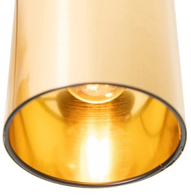 Moderne plafondlamp zwart met goud 6-lichts - Lofty Modern E14 cilinder / rond rond Binnenverlichting Lamp