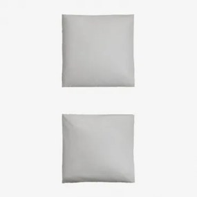 Pack Van 2 Kussenslopen Van 180-draads Perkal Katoen Lesia Grijs – Koel & 60 X 60 Cm - Sklum