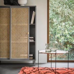HKliving Webbing Webbing Kast Met Schuifdeuren Grijs - 95x40x140cm.