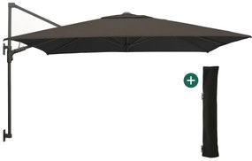 Parasol Shadowline muurparasol | Inclusief hoes | Vierkant | 250x250cm | Met draaihendel | Zwart | Kees Smit Tuinmeubelen