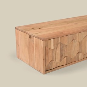 Hangend Tv-meubel Donker Hout Motief 200 Cm - 200x35x25cm.