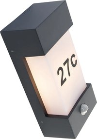 Buiten wandlamp donkergrijs IP44 bewegingssensor - Tide