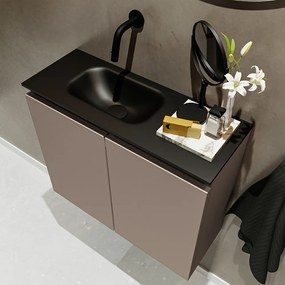 Mondiaz Ture 60cm toiletmeubel smoke met wastafel urban links geen kraangat