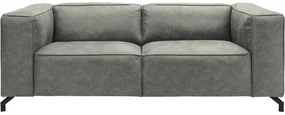 Goossens Bank Calvin grijs, micro leer, 2,5-zits, modern design