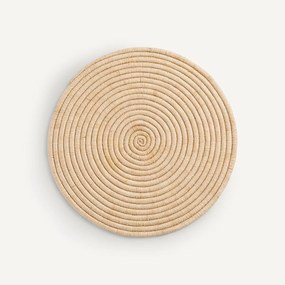 Set van 2 placemats in gevlochten raffia, Tibou