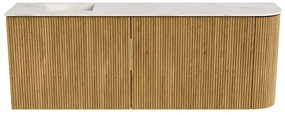 Mondiaz Joya DLux 110cm toiletmeubel ronding rechts oak met wastafel faye links 1 kraangat ostra