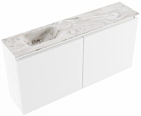 Mondiaz Ture DLux toiletmeubel 100cm talc met wastafel glace links zonder kraangat