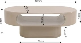 Kare Design Groove Beige Retro Salontafel - 100 X 60cm.