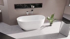 Polysan Reduta vrijstaand bad wit mineraalmarmer 170x80x46cm