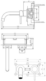 Brauer Chrome Edition ColdStart wastafelkraan inbouw gebogen uitloop en rozetten model A1 chroom