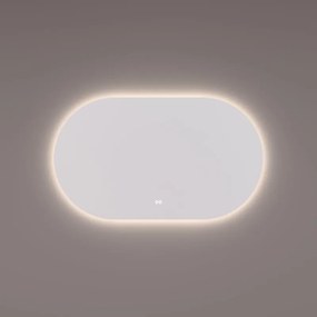 Hipp Design 14700 ovaal rechte spiegel 160x70cm met LED en spiegelverwarming
