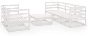 vidaXL 6-delige Loungeset massief grenenhout wit