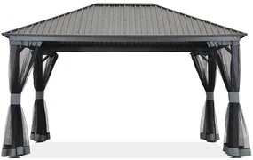 Metalen tuinhuis Sardinië 3x3 met muggengaas Garden Point beige