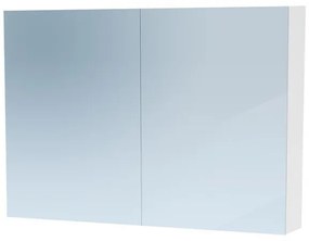 Saniclass Dual Spiegelkast - 100x70x15cm - 2 links- rechtsdraaiende spiegeldeur - MDF - mat wit 7769