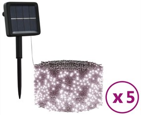 vidaXL 5 st Lichtslinger met 200 LED's solar binnen/buiten warmwit
