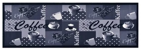 vidaXL Keukenmat wasbaar Coffee 60x300 cm blauw