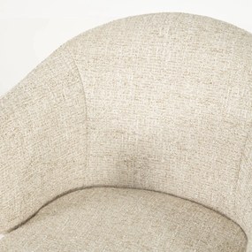 Eleonora Connor Natural Eetkamerstoel Met Eiken Poten Draaibaar Beige