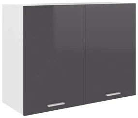 vidaXL Hangkast 80x31x60 cm bewerkt hout hoogglans grijs
