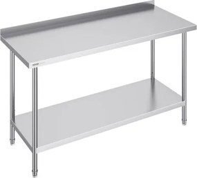 VEVOR RVS werktafel, commerciële werktafel voor voedselbereiding, 610 x 1524 x 914 mm, robuuste metalen werktafel met verstelbare hoogte voor restaurant, thuis en hotel