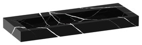 Sanituba Nature badmeubel 120cm mat zwart  met wastafel Artificial Marble Nero Marquina enkele wasbak 2 kraangaten