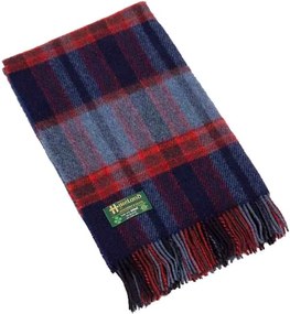 John Hanly - Plaid Wol - Blauw/Rood