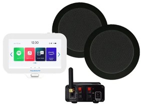 Aquasound N-Joy Connect n-joy connect badkamerradio - controller (ipx7) - wand lader - twist speakerset zwart - bluetooth versterker / 30 watt / 230v/12v emn30-tz