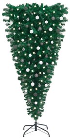 vidaXL Kunstkerstboom omgekeerd met LED's en kerstballen 180 cm