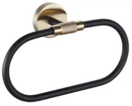 Eastbrook Catania messing handdoekring zwart mat en messing geborsteld