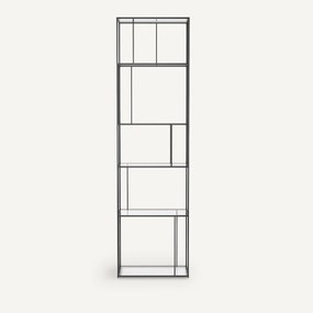 Boekenrek Parallel in staal en glas