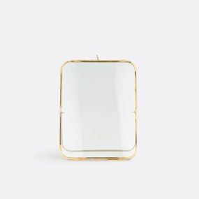 Staand fotokader in messing en glas, H23 cm, Uyova