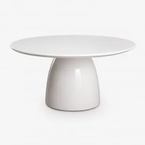 Ronde Eettafel Ø150 Cm In Cement Numira Helder Wit - Sklum
