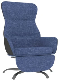 vidaXL Relaxstoel met voetensteun stof blauw