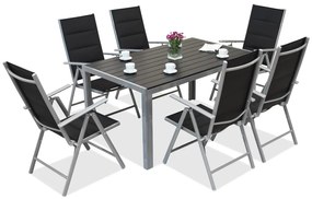 Aluminium tuinset polywood Verona voor 6 personen
