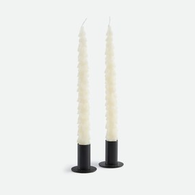 Set van 2 kaarsen in de vorm van een kerstboom, van was, CASPAR
