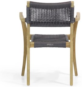 Tuinstoel stapelbaar Teak/Rope Grijs-antraciet Lifestyle Garden Furniture Dallas