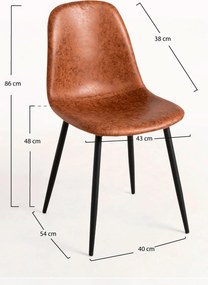 Set 4 Black Teok Kunstlederen Stoelen