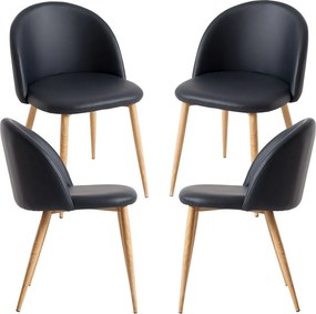 Set 4 Vint Kunstlederen Stoelen