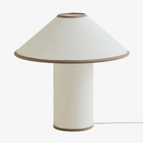 Liduina Linnen Tafellamp ↑35 Cm Wit - Sklum