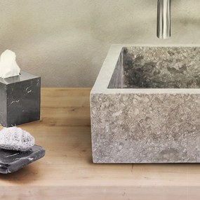 Sanigoods Alina waskom gepolijst 40x40x15cm grijs