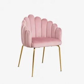 Set Van 4 Eetkamerstoelen Met Armleuningen In Fluweel Markina Pioenroos - Sklum
