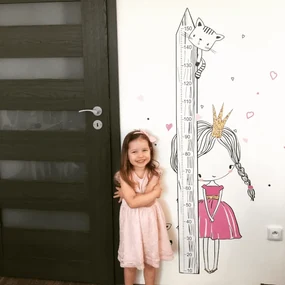 INSPIO groeimeter aan de muur - Prinses met een katje