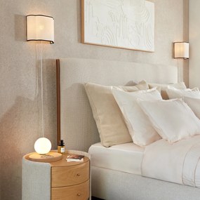 Wandlamp in gewassen linnen, Suso