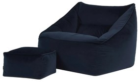 Natalia Velvet Armchair Bean Bag + Footstool