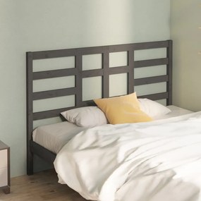 vidaXL Hoofdbord 166x4x104 cm massief grenenhout grijs
