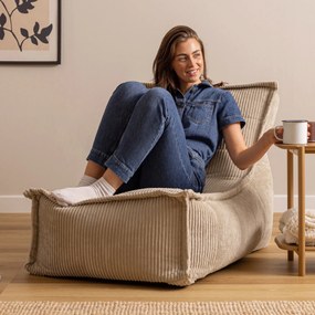 Dolce Zitzak Stoel Cord Lounger - Beige