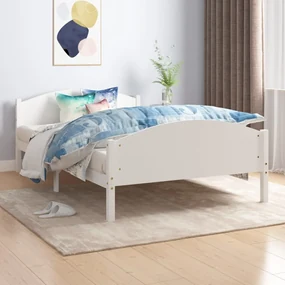 vidaXL Bedframe massief grenenhout wit 140x200 cm