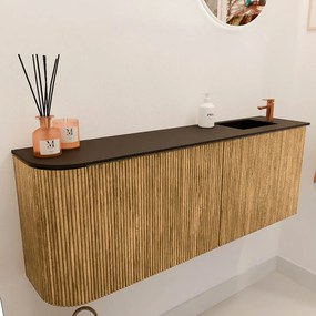 Mondiaz Joya 110cm toiletmeubel ronding links oak met wastafel faye rechts 1 kraangat urban