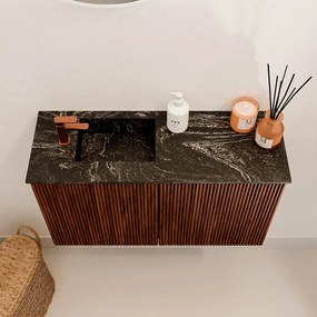 Mondiaz Joya DLux 70cm toiletmeubel ruby met wastafel faye links 1 kraangat lava